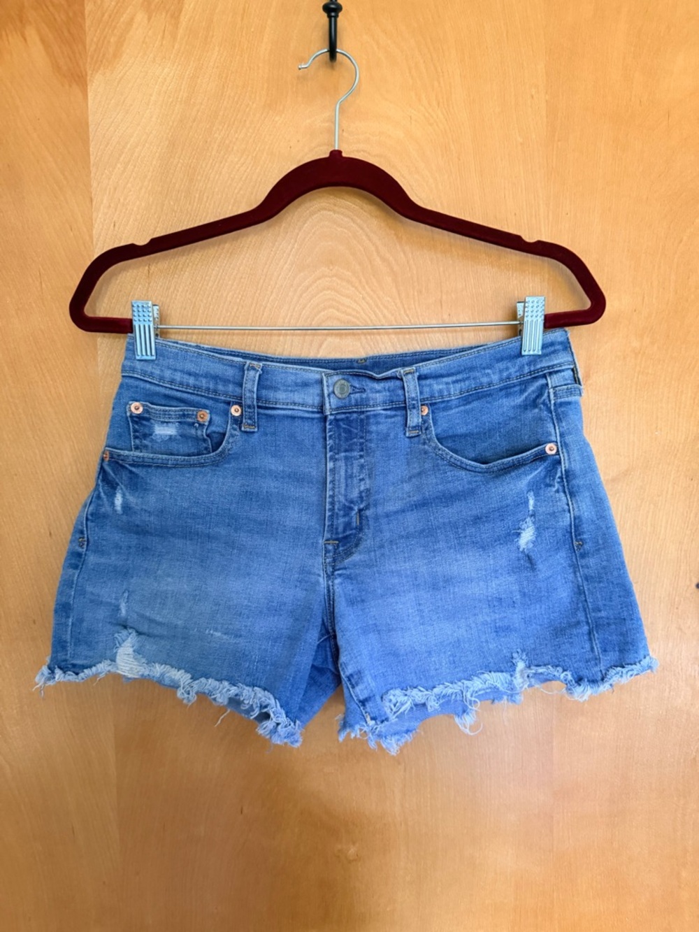 GAP Denim Cutoff Shorts Size 29 Mid Rise Distressed Raw Hem